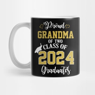 Proud Grandma of two 2024 Graduates School Graduation Mug